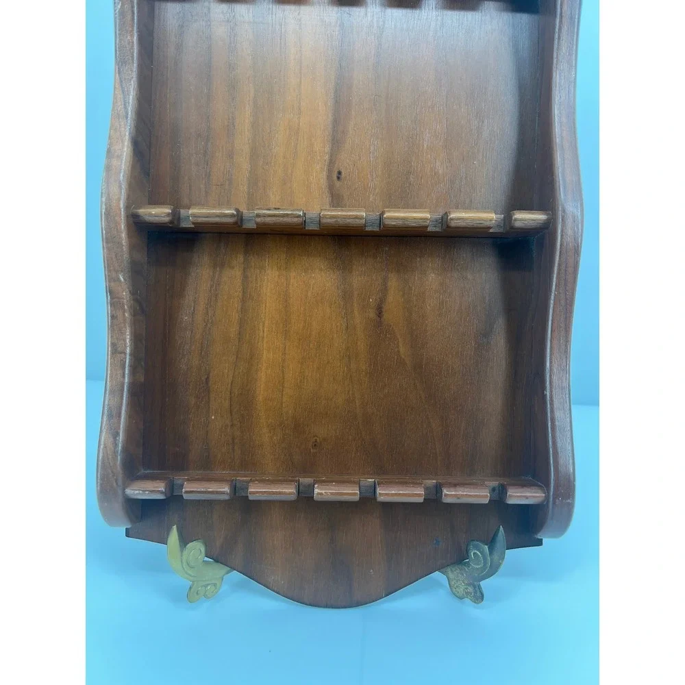 Ozark Walnutware Spoon Rack Solid Walnut Wood Brown Vintage Display Case 17.5in